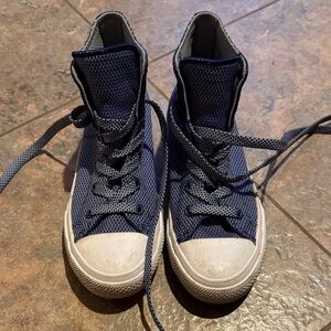 Converse Chuck Taylor II Navy High-Tops with White Soles